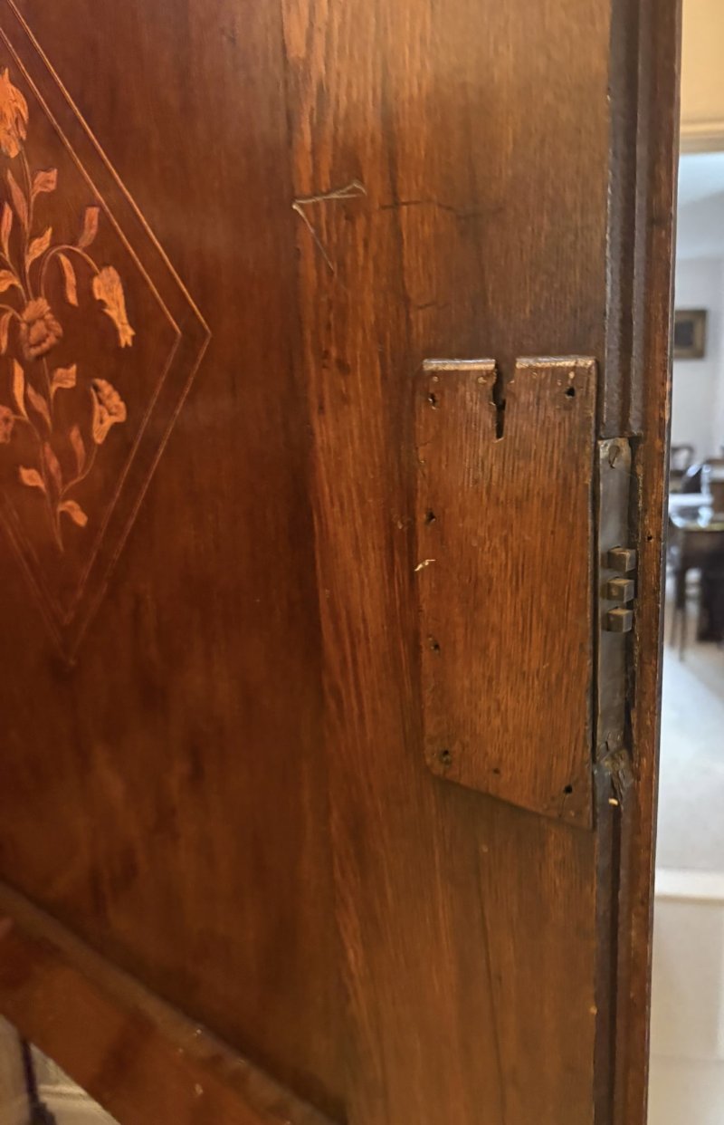 Antique Dutch Marquetry Walnut Linen Press/Cupboard